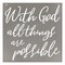 Christian Wall Art Decor, With God All Things Are Possible, Matthew 19:26 (13x13 inch)